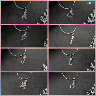 MT จี้ตัวอักษร (A-Z ) ประดับเพชรสวิส ตัวเรือนเงินแท้ ชุบทองคำขาว Solid 925 Sterling Silver Pendant (rpp003) MT Jewelry มณีธารา