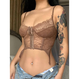 ♨️พร้อมส่ง มีสต็อกสินค้า♨️ครอปสาย ฝ มีโครง เซ็กซี่สุดๆ