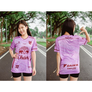 ✨ เสื้อกีฬา ✨ พิมพ์ลายแฟชั่น สีแดง สีชมพู สีม่วง แขนสั้น