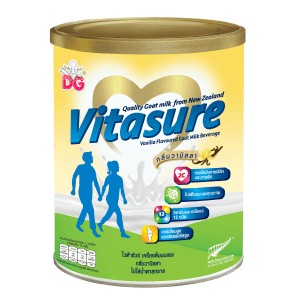 Vitasure Goat Milk Vanilla ไวต้าชัวร์ นมแพะ ชนิดผง กลิ่นวานิลลา ไม่ใส่น้ำตาล ชงง่าย ละลายเร็ว ขนาด 400 กรัม 21387