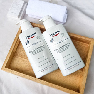 ขวดเปื้อน บุบ หมดอายุ 09/24 Eucerin Omega Bath &amp; Shower Oil 400ml