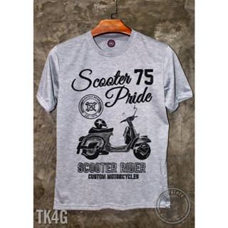 TK 4 เสื้อยืดคอกลมวินเทจ สกรีนลาย SCOOTER 79 Vintage ผ้า Tk สวมใส่สบาย ไม่หด ไม่ยืด ไม่ย้วย