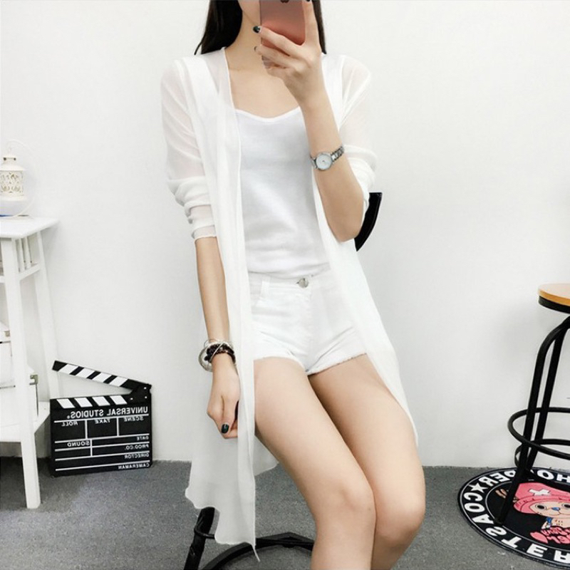 เสื้อคลุมยาวซีทรู พร้อมส่งจากไทย 019