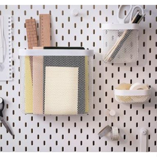 ตะกร้าใส่ของ 3 ชิ้น SKADIS สกัวดิส Ikea  สำหรับ แผ่นกระดานเพ็กบอร์ด Pegboard