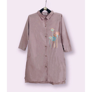 เดรสเชิ้ตตัวยาว เสื้อเชิ้ตสไตล์เกาหลี Lemonade brend ชุดเดรสทรงแขนยาวปกเซิ้ต ดีเทลด้านข้างมีกระเป๋าใช้งานได้จริง