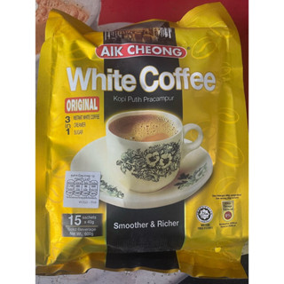 Aik Cheong ไวท์คอฟฟี่ ทาริก 3in1 ขนาด 15 ซอง เอกช็อง white coffee terik