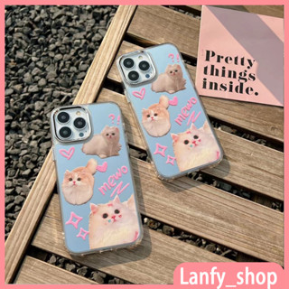 💖New 💖iPhone 14 13 12 11 Pro Max เคส for เคสไอโฟน11 กระจกเงา บางเบาพกพาง่าย เรียบง่าย การ์ตูน น่ารัก ลูกแมว แฟชั่น Case