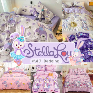 (10 ลาย) ผ้าปูลาย Stella Lou สเตลล่าลู กระต่ายสาวน้อยน่ารักสีม่วง+ผ้านวม/ชุดเครื่องนอน-สเตลล่าลู ได้ 6 ชิ้น มีทุกขนาด