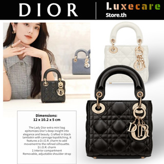 ดิออร์👜Dior LADY DIOR Women/Shoulder Bag สุภาพสตรี/กระเป๋าสะพาย/กระเป๋าสะพายข้าง/กระเป๋าหิ้ว/Super Mini