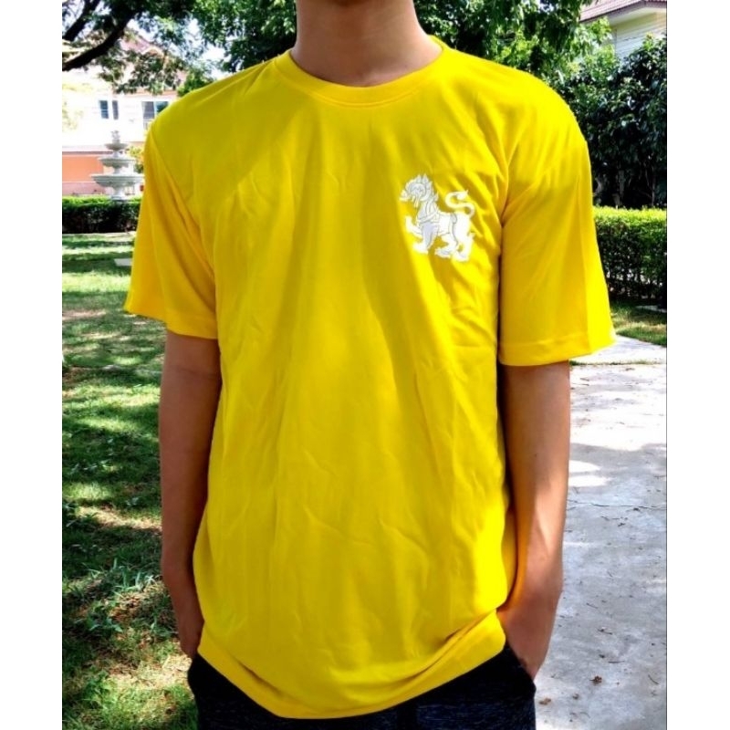 เสื้อยืดคอกลมสิงห์ สีขาว ,  สีเหลือง  ทำจากผ้า cotton อย่างดี
