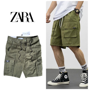 ZARA MAN กางเกงคาร์โก้ กางเกงขาสั้นมีกระเป๋าข้าง (size 29-36)