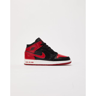 รองเท้า Jordan 1 Mid Bred Text (GS) ของแท้ 100%