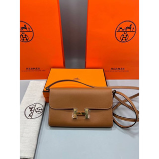 hermes clutch Womens Natural Constance Long Wallet