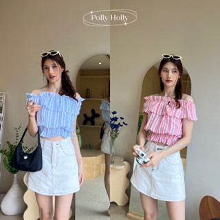 🧤🫧⌒ polly holly - Bubble Top เสื้อเปิดไหล่