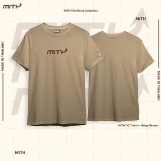 MiTH   เสื้อยืดโอเวอร์ไซซ์ ผ้าคอตตอน 100% ลาย MiTH OG T-shirt - Beige/Brown