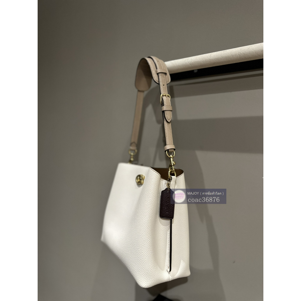 แท้💯% /ปลอดภาษี COACH Willow Bucket กระเป๋าทรงถังใบเล็ก กระเป๋าสะพายข้างผู้หญิง，กระเป๋าสะพายข้างแบบพกพา