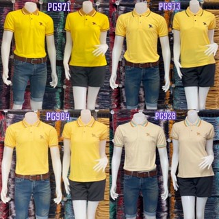 เสื้อโปโล Pegasus ตราม้าบิน โทนสีเหลือง ผู้ชาย,ผู้หญิง ผ้านิ่มใส่สบาย