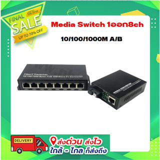 Media Switch 1ออก8ch 10/100/1000M A/B