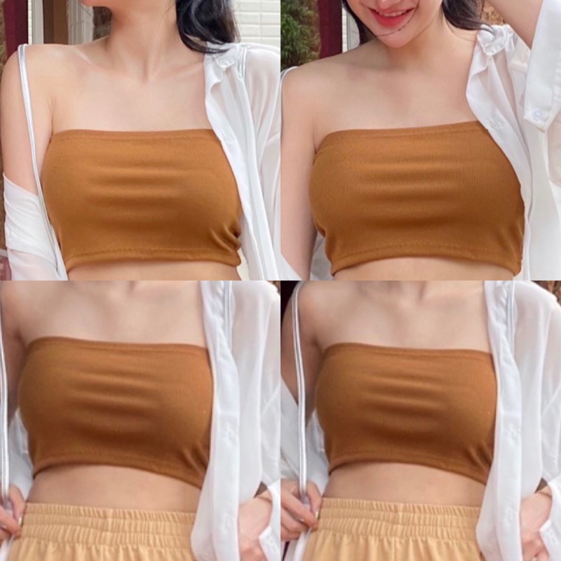 Ambella เกาะอกผ้าร่อง สีสันสวยงาม ครอปเกาะอกเอวลอย ใช้สวมเป็นเสื้อด้านในได้ ผ้ายืดสวมใส่สบาย ซับในผู้หญิง ราคา ถูกที่สุด ดีลบีเคเค แกลเลอรีภาพที่ 8