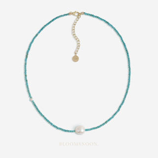 Bloomsnoon, Malibu necklace สร้อยหินจี้มุก (18k gold plated)