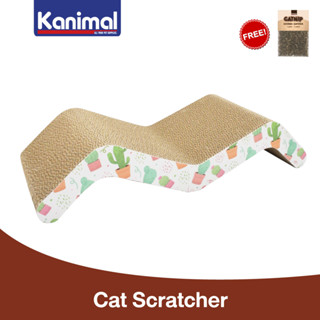 Kanimal Cat Toy ของเล่นแมว ที่ลับเล็บแมว รุ่น M-Shaped สำหรับแมวทุกสายพันธุ์ Size M ขนาด 50x20x10 ซม. แถมฟรี! Catnip