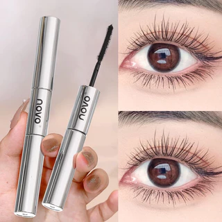 5876 睫 (ใหม่/แท้) NOVO มาสคาร่า 2 หัว ปัดแล้วขนตาหนายาว งอน เด้ง กันน้ำ Mascara (สีดำ)