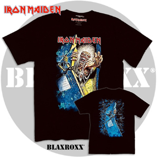 Blaxroxx เสื้อวง ลิขสิทธิ์แท้ Iron Maiden® (IRM005) เสื้อยืดคอกลมแขนสั้น เสื้อยืด เสื้อสกรีนลาย เสื้อวินเทจ