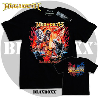 Blaxroxx เสื้อวง ลิขสิทธิ์แท้ MEGADETH® (MGD002) เสื้อยืดคอกลมแขนสั้น เสื้อยืด เสื้อสกรีนลาย เสื้อวินเทจ