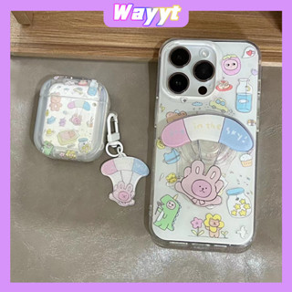 💖จัดส่ง24ชม💖iPhone 14 13 12 11 Pro Max เคส for เคสไอโฟน11 น่ารัก บางเบาพกพาง่าย การ์ตูน กระต่าย แฟชั่น พร้อมขาตั้ง Case