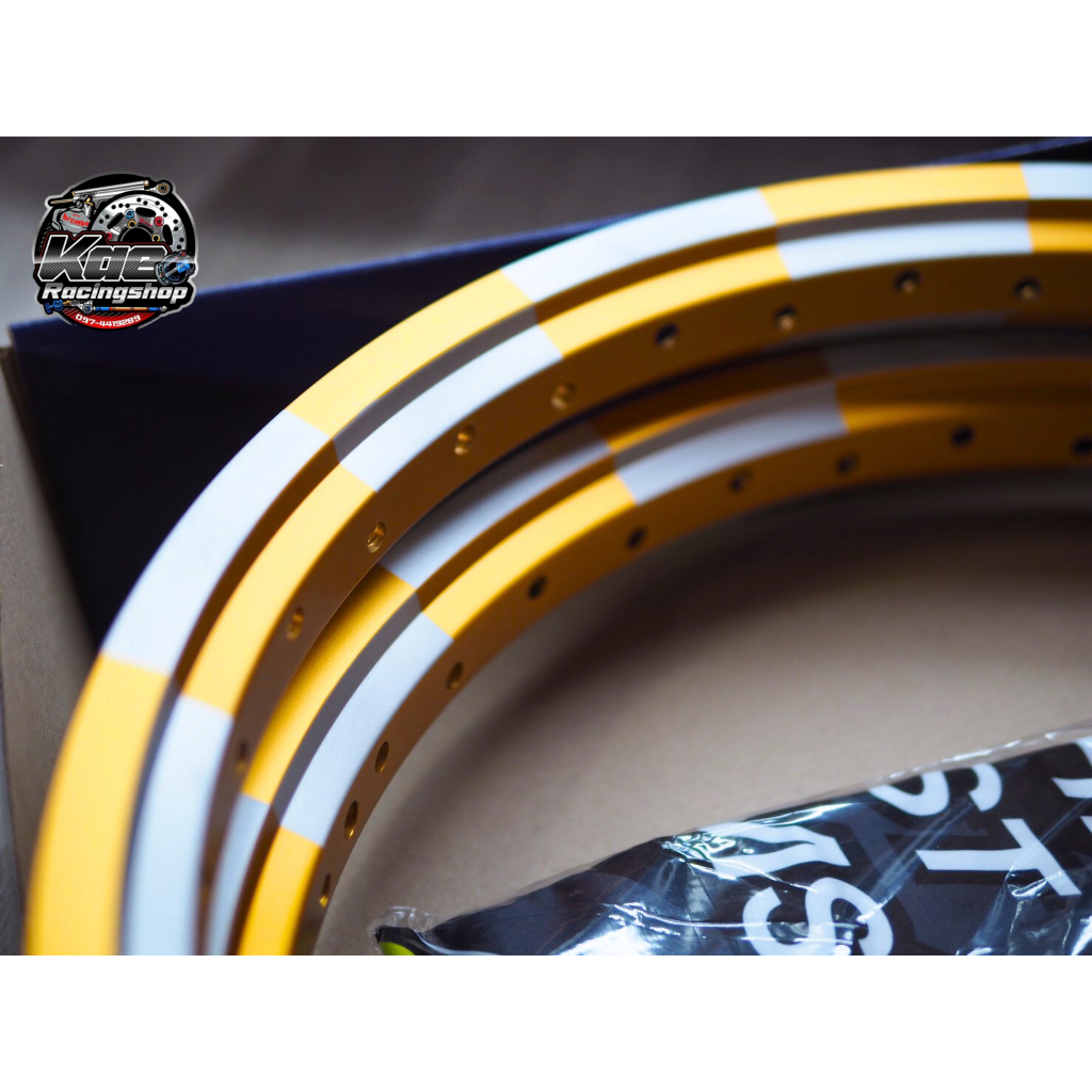 ล้อเอสตรอง 1.4ขอบ17 ลายหมากรุก สีทองเข้ม