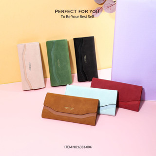 [พร้อมส่งในไทย]กระเป๋าสตางค์  PERFECT FOR YOU กระเป๋าสตางค์ผู้ญิง ใบยาว 2พับ  สไตล์เกาหลี หนัง PU 6333-004