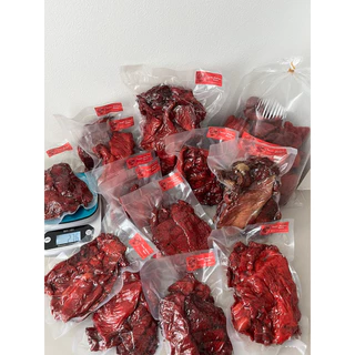 จิ้นแดง จิ้นเกลือ หมูแดดเดียวรมควันสูตรโบราณเชียงใหม่ขนาด500กรัม