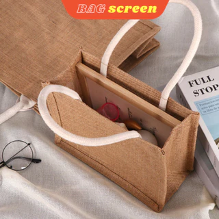 กระเป๋าสาน Jute กระเป๋าถือ DIY bag กระเป๋าสกรีน รับสกรีน สำหรับแจกงานสัมมนาและอื่นๆ