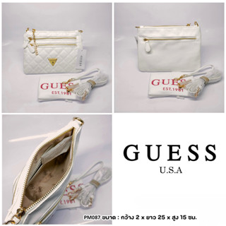 สินค้าใหม่ พร้อมส่ง! กระเป๋า GUESS สะพายข้าง 2 ซิปหลามตัด สีขาว