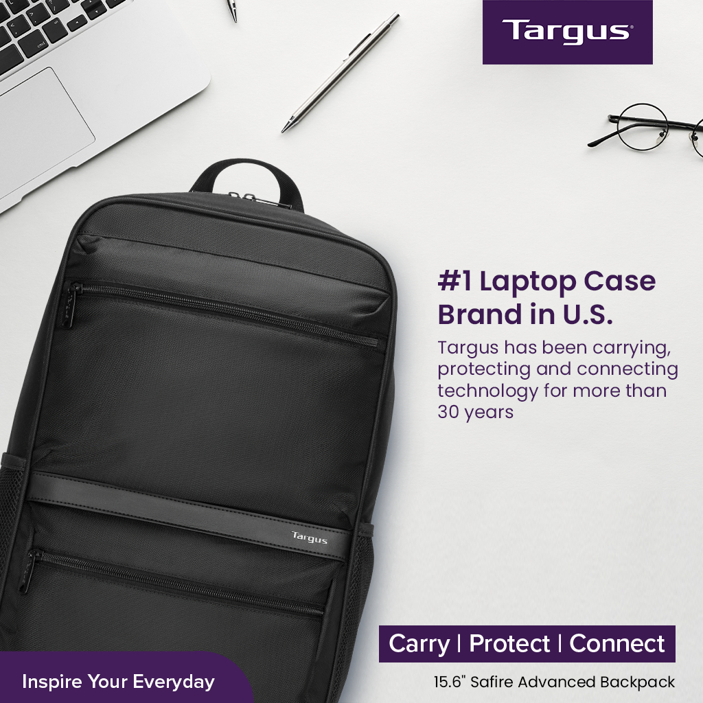 กระเป๋าเป้ใส่โน๊ตบุ๊คสำหรับขนาด 15.6 นิ้ว Targus  Safire Advanced Backpack (Black) [TBB591GL]