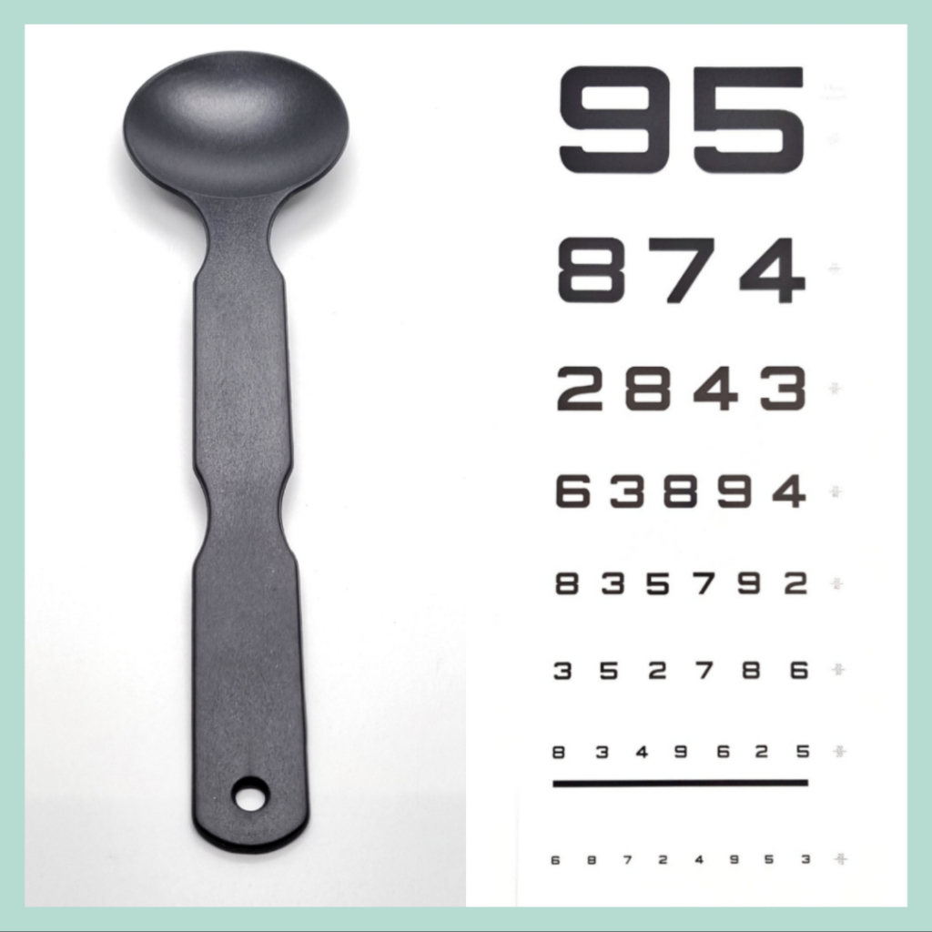 แผ่นวัดสายตาสั้น-ยาว ชนิดตัวเลข ระยะ 6 เมตร ขนาด 26×76 ซม, ไม้บังตา eye occluder, ไม้บังตา Pinhole (14 รูเข็ม)