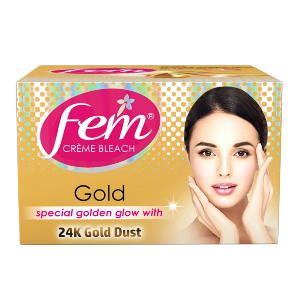 Fem Creme Bleach - Gold, Special Golden Glow with 24K Gold Dust, 40ggm