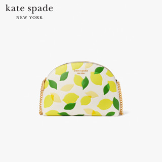 KATE SPADE NEW YORK MORGAN LEMON TOSS EMBOSSED DOUBLE-ZIP DOME CROSSBODY KD454 กระเป๋าสะพายข้าง