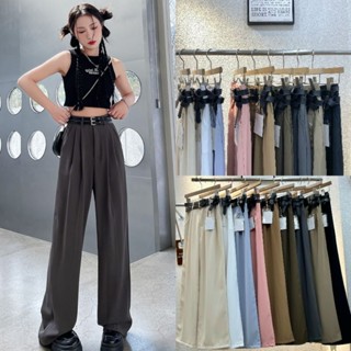 LADY_JEANS#9189( ใส่โค้ด LADYJ8 ลดทันที 15% )📌ฟรีเข็มขัด📌กางเกงขายาว กางเกงขายาวทรงกระบอก ผู้หญิง พร้อมส่ง