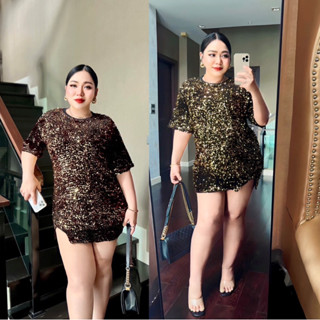 Plus size เซ็ทสาวอวบ2ชิ้น เหมาะปาร์ตี้ อาฟเตอร์ปาร์ตี้ วิววับ เกาหลี รุ่นริต้า (D20)