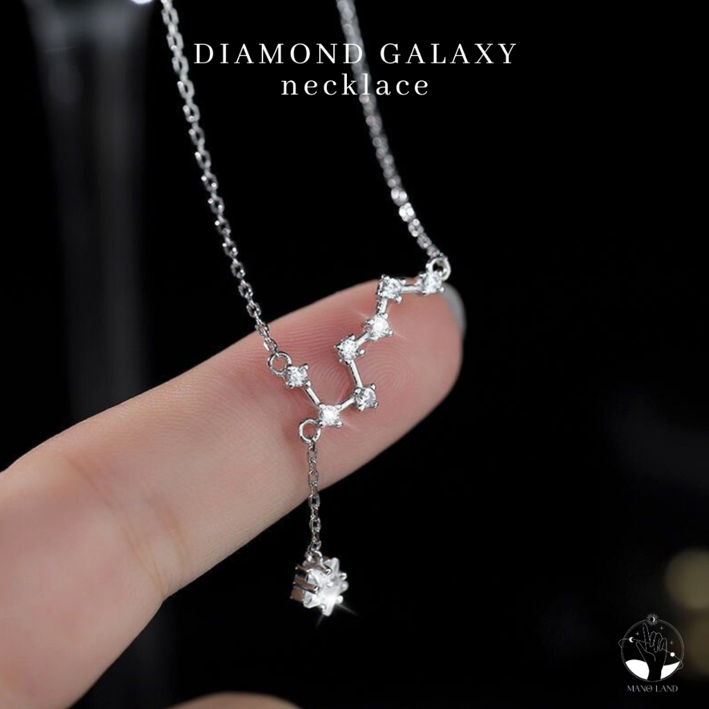 MNL DIAMOND GALAXY สร้อยคอ จี้ประดับเพชร กลุ่มดาวแห่งกาแลคซี่ เครื่องประดับแฟชั่น เงินแท้ ผู้หญิง น่ารัก มินิมอล เกาหลี ราคา ถูกที่สุด ดีลบีเคเค แกลเลอรีภาพที่ 5