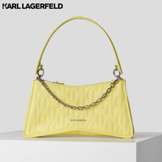 KARL LAGERFELD - K/SEVEN ELEMENT KL MONOGRAM SHOULDER BAG YELLOW IRIS 231W3020 กระเป๋าสะพายไหล่