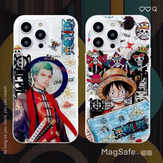 🎁ส่งของขวัญ🎁เคสไอโฟน 11 13 12 Pro Max วันพีช ลูฟี่ ชาร์จแบบแม่เหล็ก เคส for ไอโฟน14 pro max soft case Iphone