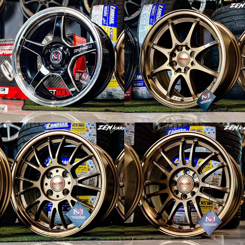 ล้อแม็กซ์ ขอบ15  4รู100 WELD CE28 RE30 SE37 ล้อเบา Flowforming +ยางปี24