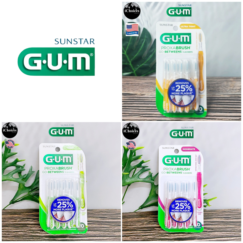 [GUM] Proxabrush Go-Betweens Cleaners 10 Count แปรงทำความสะอาดซอกฟัน ขจัดคราบพลัด จัดฟัน Dental Picks