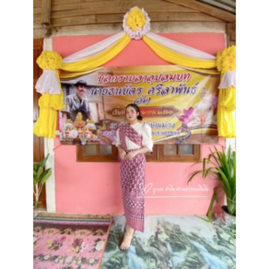 ชุดเซ็ทผ้าถุงสำเร็จพร้อมใส แบบผูกเชือกข้าง+ผ้าสไบ ผ้าฝ้ายพิมพ์ลาย สวยๆใส่ได้หลายโอกาสจัดส่งเร็วมากByนครพนม - รูปที่ 5