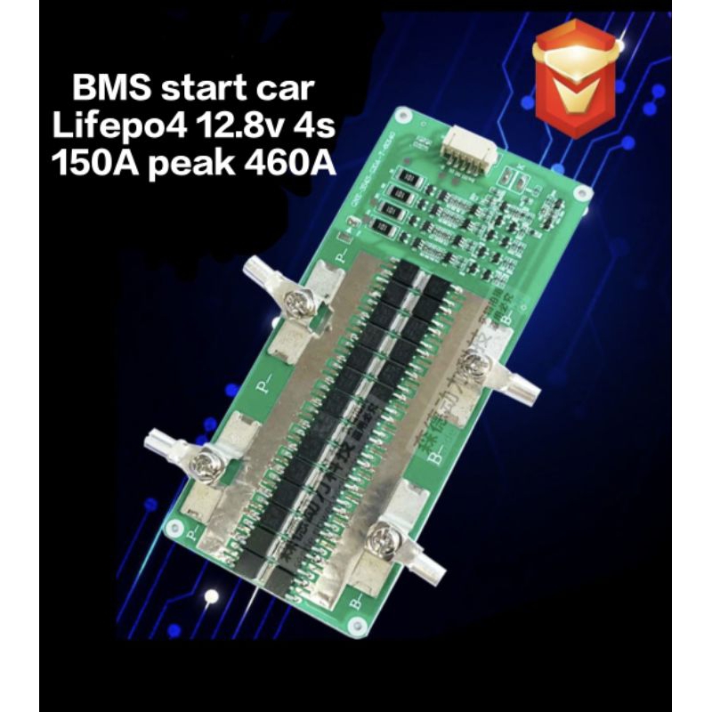 BMS start car Lifepo4 4s 12.8v 150A รองรับกระแสชั่วขณะ  460A สำหรับแบตคลิเธียมฟอตเฟต BMS สำหรับสตาร์