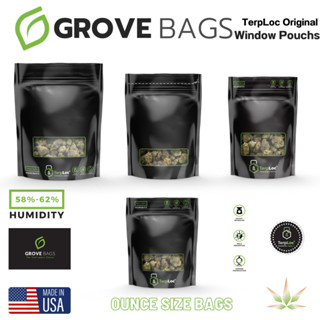 ถุงบ่ม GROVE BAGS TerpLoc Window Pouch Ounce Size Bags