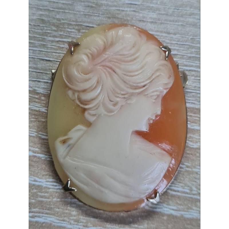 เข็มกลัด cameo คามิโอ เรซิ่น  เครื่องประดับมือสอง ราคาดี งานวินเทจ ของเก่า ของสะสม ราคาประหยัด