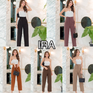 BY IRA🌈กางเกงขากระบอก เอวสูงขอบเรียบ S - XXL